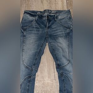 Converse One Star vintage skinny ankle jeans w zippers